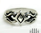 Tiny Princess Friendship Ring, Sterling Silver, Gothic Fairy Tale, Size 6