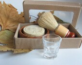 Old STYLE  Shaving Kit with hand made olive oil soap in gift Box (FREE TEKILA shot glass)