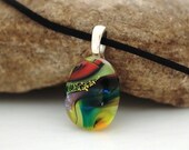 Fused Glass Pendant Charming Chartreause