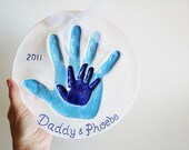 Handprints of Daddy and me or sibling handprints  MOLD INCLUDED - Dprintsclayful