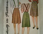 1930s antique Simplicity skirt pattern with suspenders-braided fabric suspenders-1930s splendid graphics