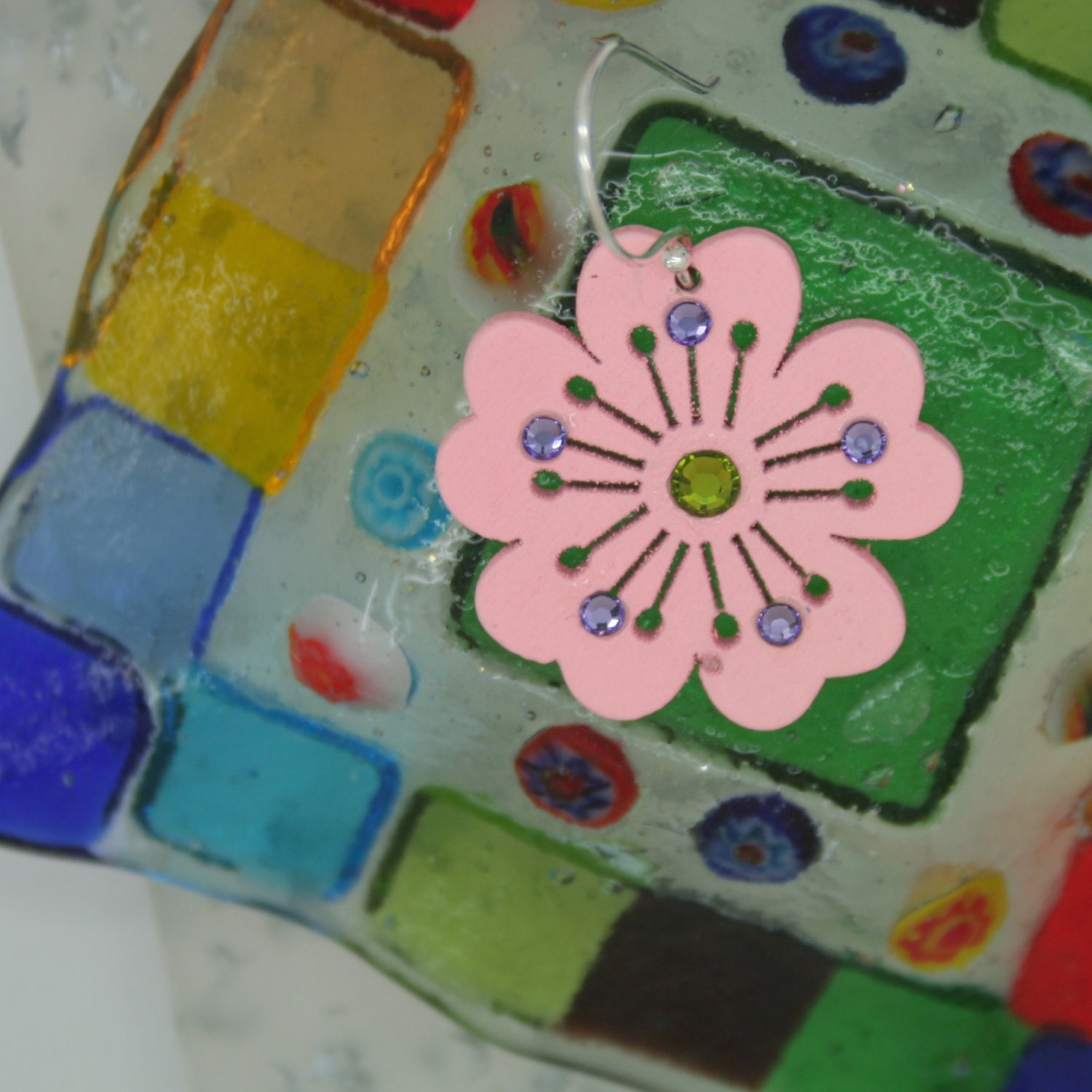 Pink sakura earring