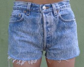 jean shorts high waisted shorts Vintage Levi cut offs  size small