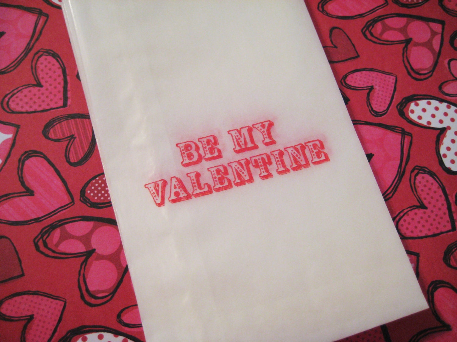 Be My Valentine glassine bags, set of 20