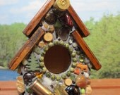 Mosaic Bullet Shell Birdhouse with a Moose
