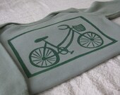 Block Print Bike Onesie, Hand-Dyed, Hand-Printed, 3 to 6 Month Size