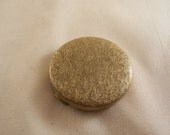 SALE 1960's gold compact with mirror-flashy vintage purse compact with pressed floral design