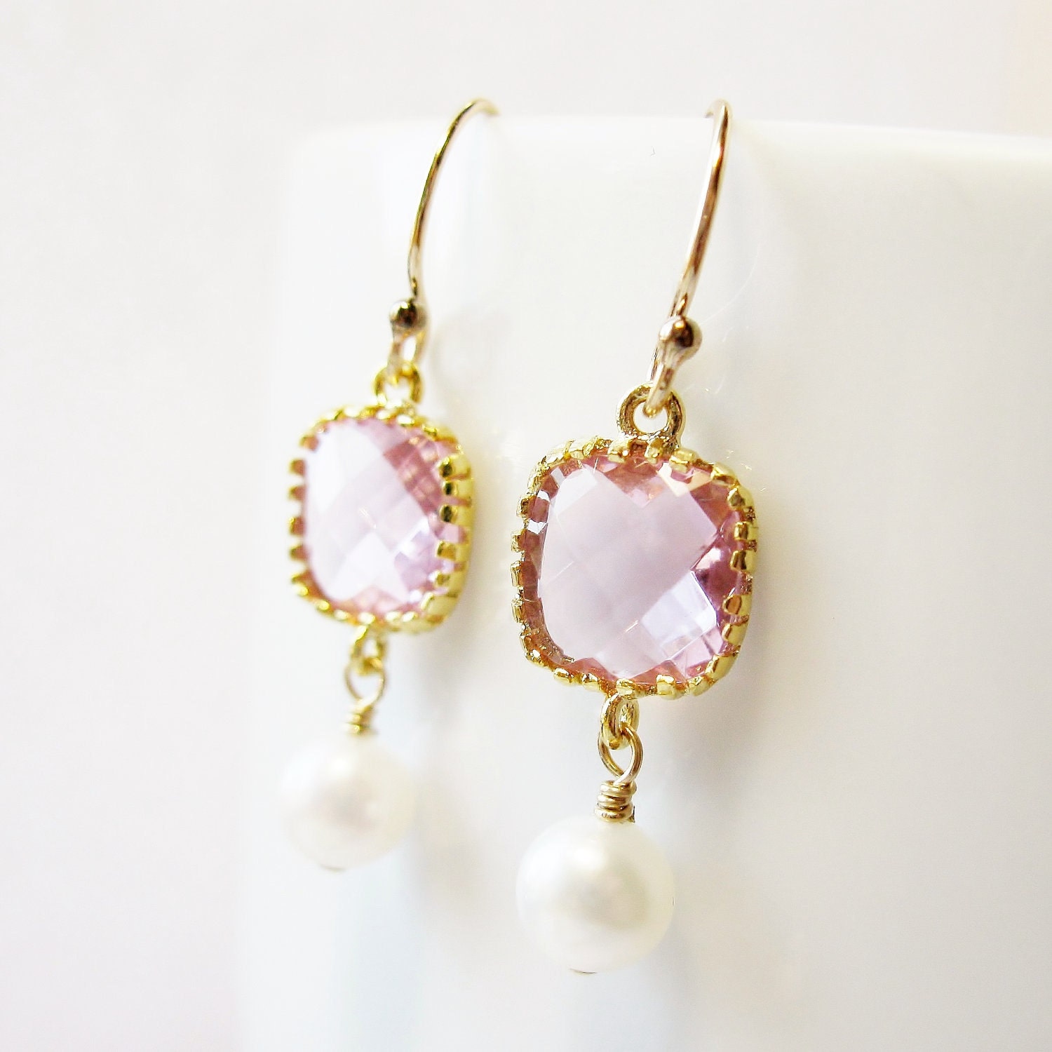 Creamy White Pearl Drop Earrings, 14k gold filled - Romance