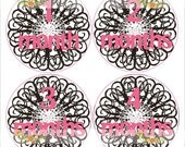 Monthly Onesie Sticker (Girl):  Pink & Brown