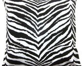 Two Black White Zebra Design Pillow Covers Decorative 16 inch