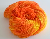 LIMITED - Worsted Hand Dyed Yarn - Superwash British Falkland Merino - 246 yards Worsted Weight - Apollo in Hot White, Yellow and Orange