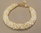 Swirled Soft Yellow Blend Crystal Bracelet, Pale Yellow Bracelet, Crystal Champagne, Swarovski Crystal Bracelets, Canary Yellow