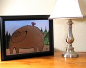 Whimsical Woodland Bear Original Childrens Nursery Art, Artwork for Kids, Wall Art, Nursery Art, Kids Room