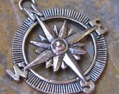Compass Charms Wind Star Weather Vein Antique Silver 1341 - 3 Pieces
