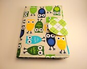 Kindle Cover, Bermuda Owls Urban Zoologie for Robert Kaufman, Kindle 4, Touch, Nook, Kobo, Sony Cover, Free First Class Shipping