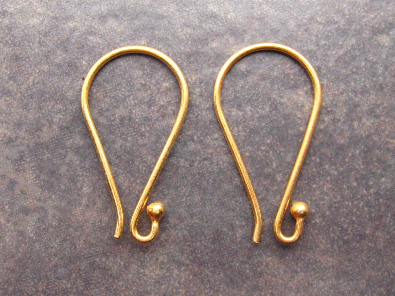 4 Vermeil Ball Earwires Bali 22 x 12mm LOW SHIPPING
