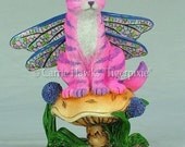 Cat Fairy Figurine Dragonfly Fantasy Cat Art Artist Signed