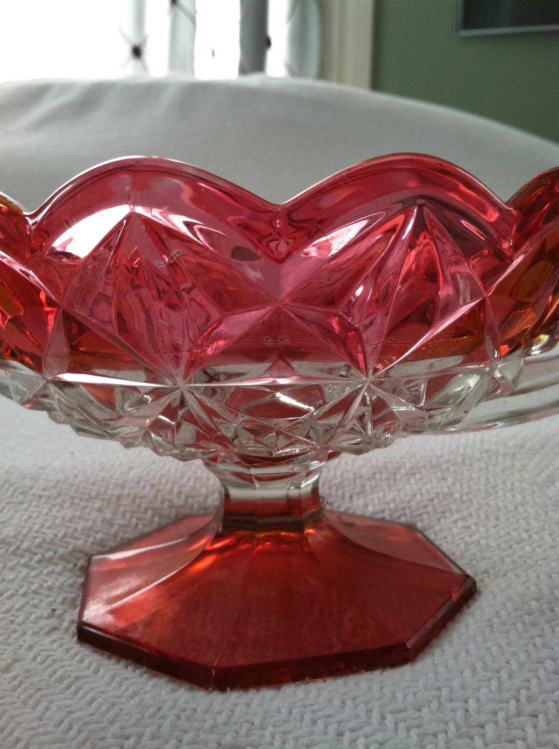 Pretty cut glass candy dish
