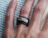Men's Leather Ring With Deer Antler Handmade
