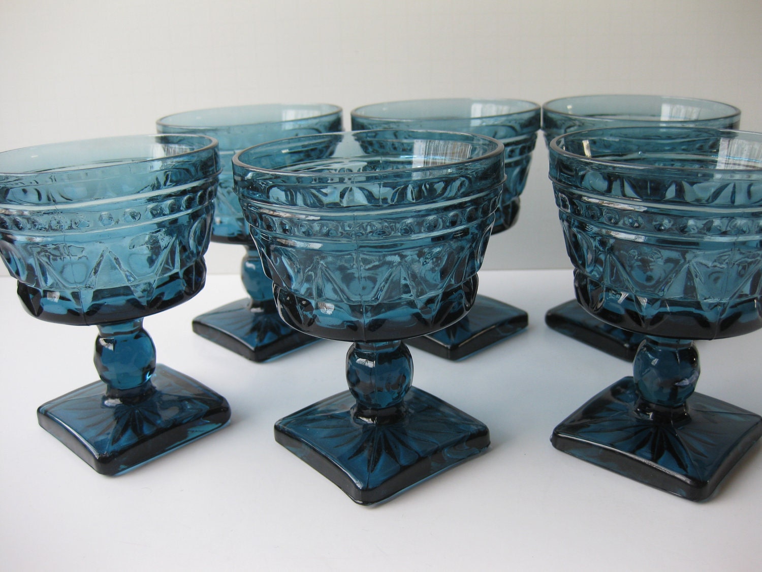 Vintage Colony Park Lane Blue Sherberts Set of Six