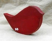 Handmade Distressed shabby chic valentine's bird