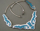 Southwestern Sterling Turquoise Mosaics Necklace