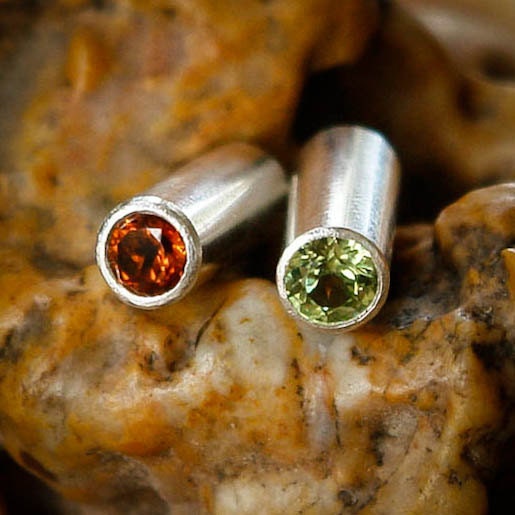 Citrine and Peridot 6 Gauge Two-Sided Reversible Plugs