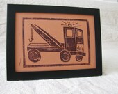 Block Print Tow Truck - 4 x 6 Image Size