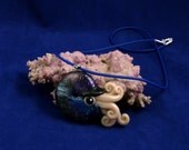 Deep Space Nautilus Necklace - Handmade Polymer Clay Jewelry