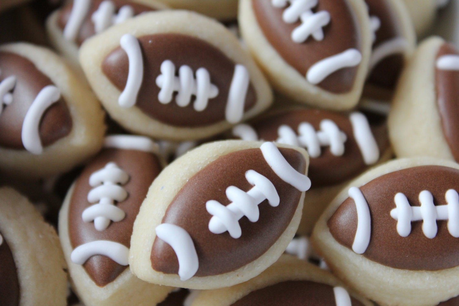 Bite Sized Football Cookies