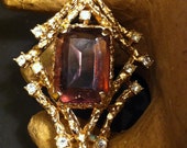 CLEARANCE Beautiful Sarah Coventry Large Maroon and Gold Pendant