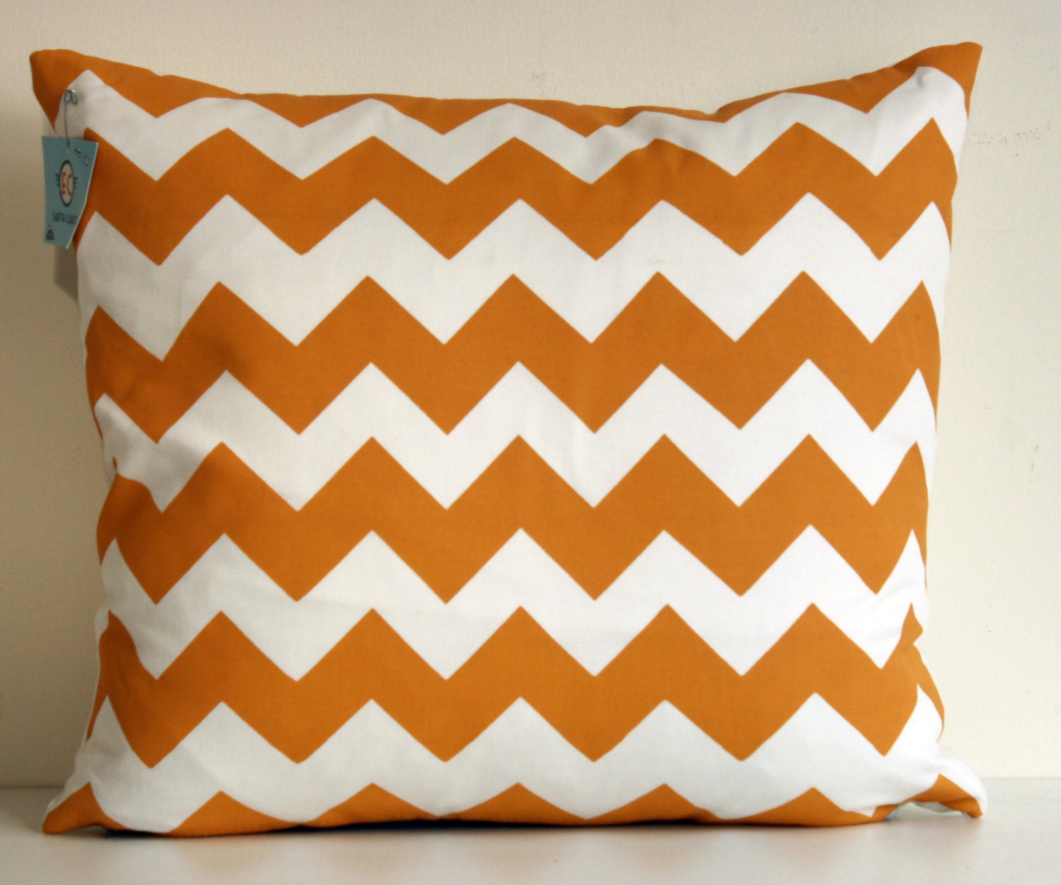 Colonel Mustard's Favorite Pillow - organic chevron screen printed pillow, mustard