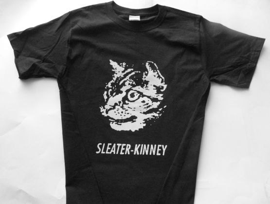 Sleater Kinney  T shirt screen print  short sleeve black