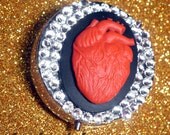 Eat Your Heart Out Red Pillcase Swarovski Crystal pill case PB22