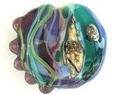 Midnight Flame - Handmade Lampwork Focal Bead , Organic Style, by Sarah Hornik