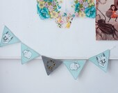 printed cotton bunting / pennant banner - critters