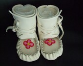 Elk Leather Wrap Arounds, Hand Sewn Baby Moccasin, Baby Bootie, Free Shipping