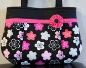 My FAVORITE Black and Pink Floral Purse