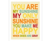 You Are My Sunshine... 11x14 inch print by Finny and Zook
