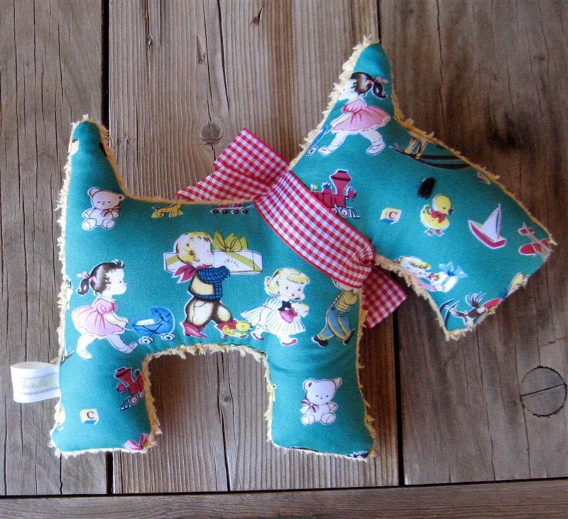 Francis Plush  Vintage Chenille Scottie Dog