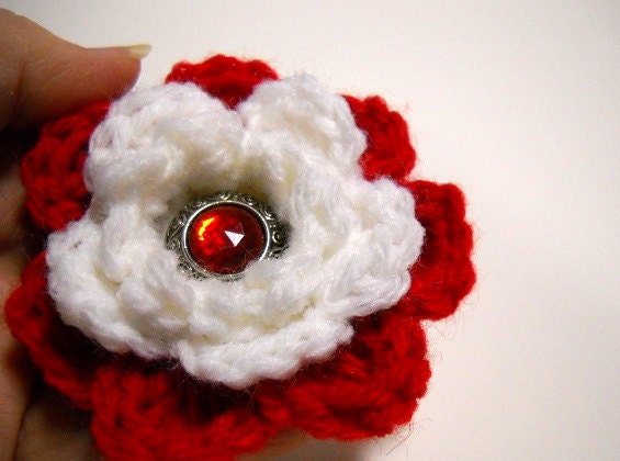 Crocheted Scarf Pin, Brooch, Lapel Pin, Hair Clip