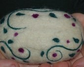 Felted Soap Merino Wool Vines And Blossoms Lavender, Free Trial Size Bar With Every Order