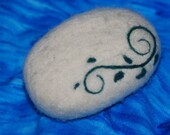 Felted Soap Merino Wool Elegant Green Ivy Pomegranate Mango