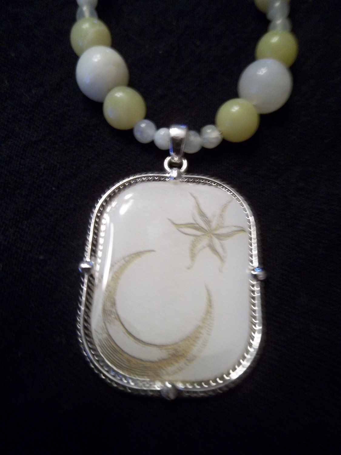 Serious Moon Light Jade Necklace OOAK