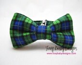 Bow tie Green and Blue Plaid for Newborns - Adults