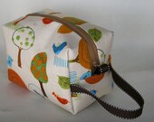 Blue and red birds in trees Piddly Bag