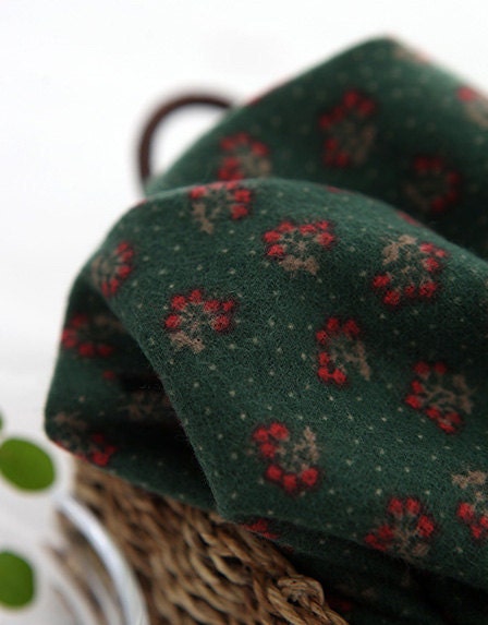 Floral Green Azumino Napping Cotton WIDE 140cm, U3113