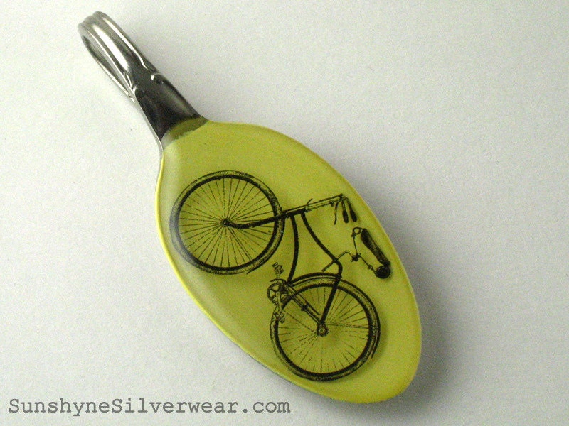 Bicycle necklace, recycled spoon