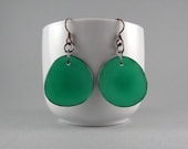 Teal Tagua Nut Eco Friendly Earrings with Free Shipping