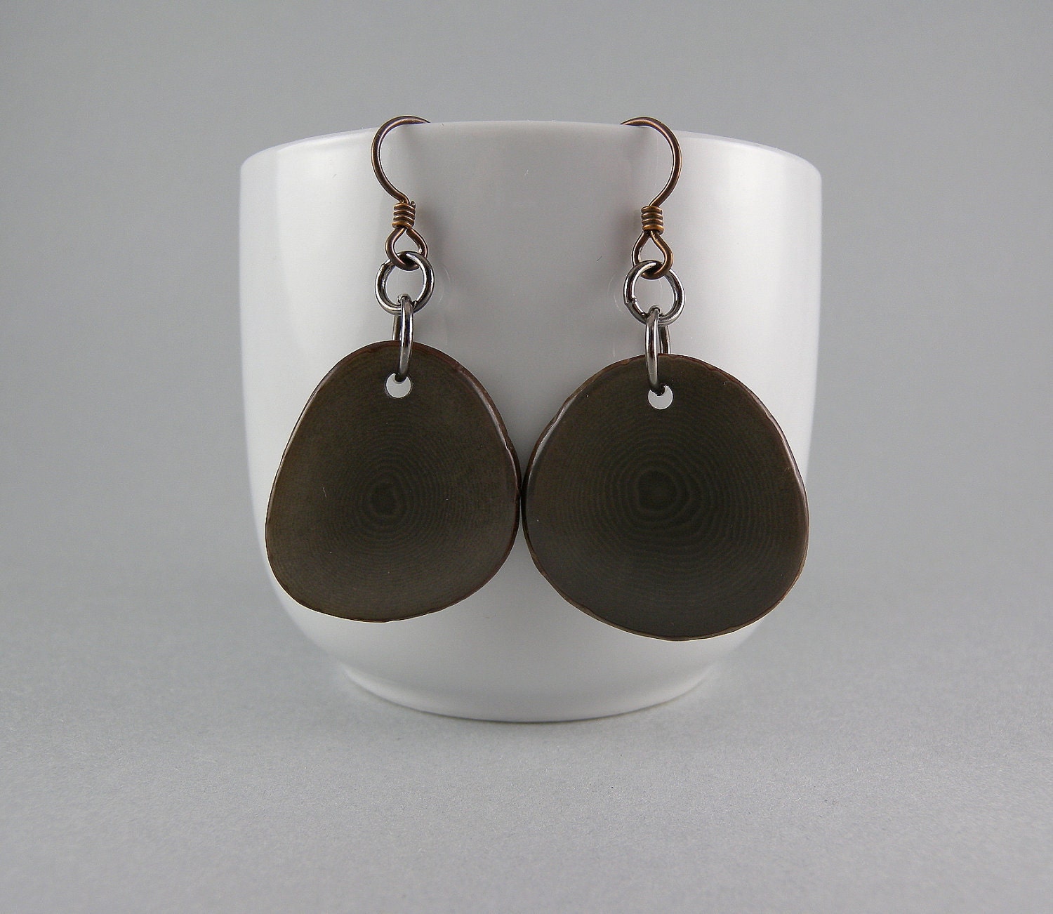 Storm Gray Tagua Nut Eco Friendly Earrings with Free Shipping